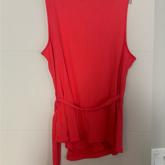 GAP Orange Sleeveless Wrap Tank Top with Tie Front - Picture 3 of 3